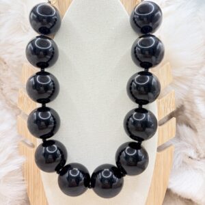 COLLAR DE CUENTAS GRANDES NEGRO